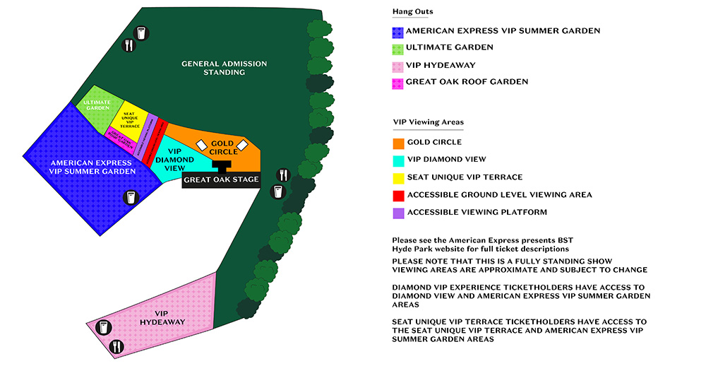 BST Hyde Park 2026 - Guide to Ticket Layout