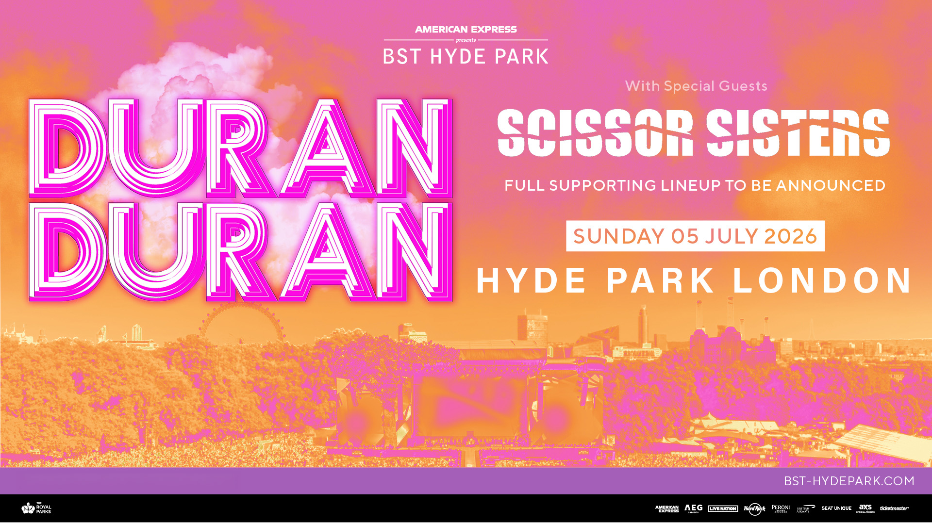 Duran Duran Tickets BST Hyde Park 05 July 2026