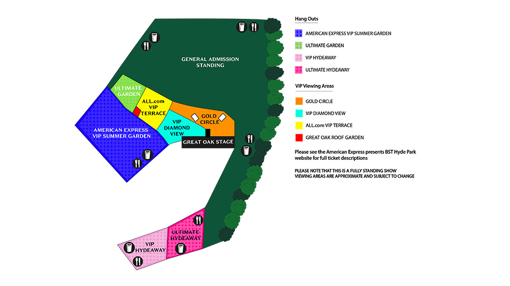 SZA BST 29 June 2024 - Hyde Park London (Guide to Layout)