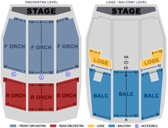 Ub Center For The Arts Detailed Seating Chart