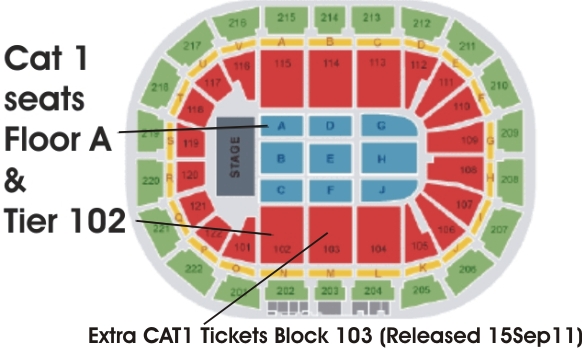 Manchester Arena - Seating Plan DB1
