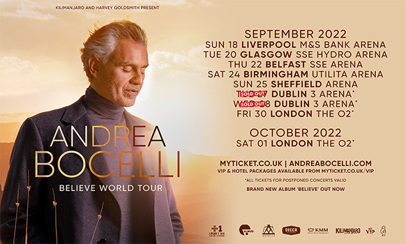 Andrea Bocelli UK Tour 2022