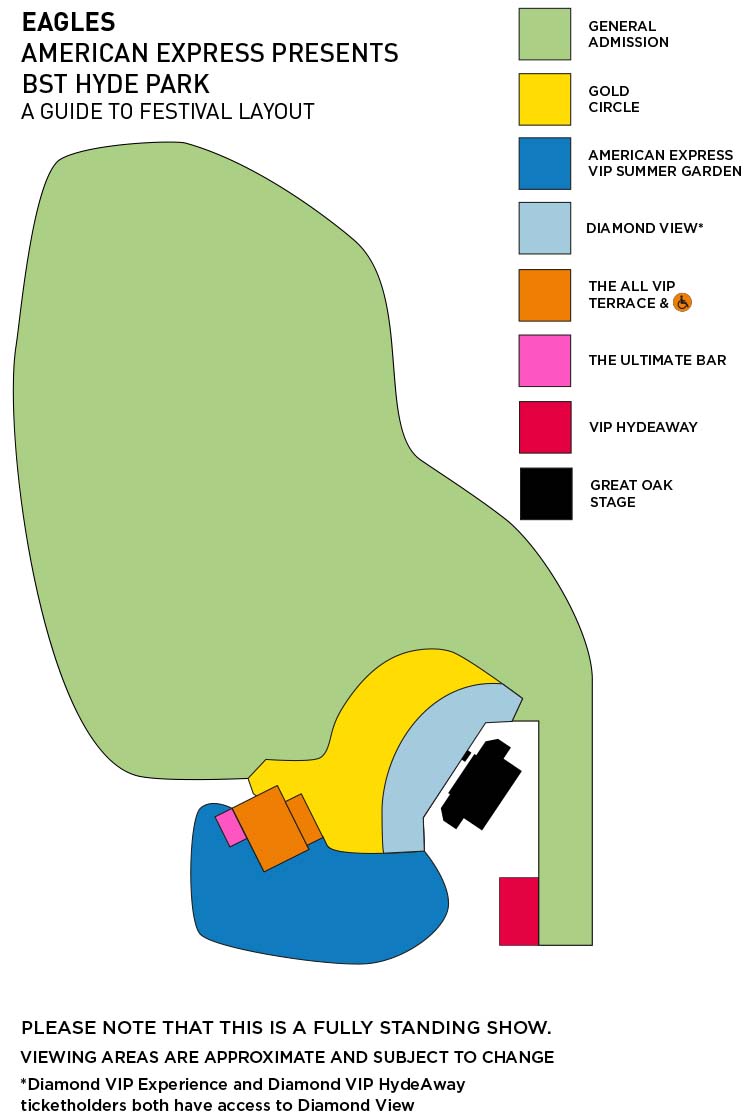 Eagles BST Hyde Park - Ticket Map 2022