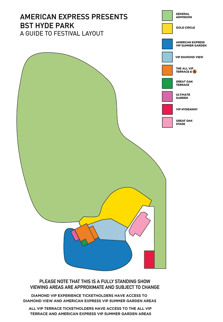 BST Hyde Park Festival Map Bruce Springsteen 2023