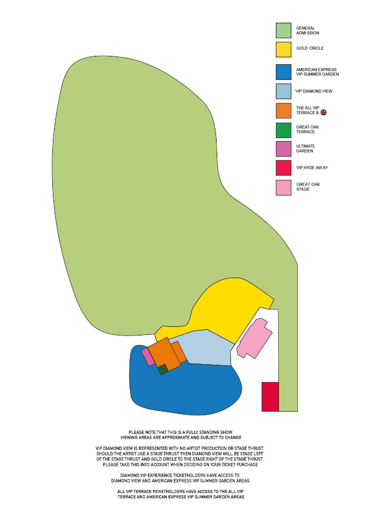 Guns N' Roses BST Hyde Park 2023 Ticket Map