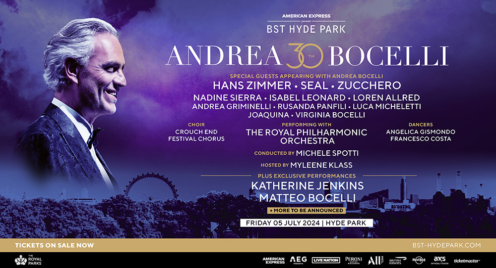 Andrea Bocelli BST 2024 Friday 05 July 