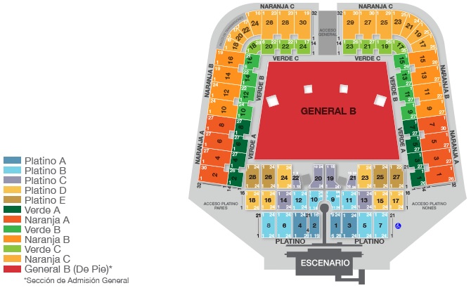 Foro Sol Seating Chart