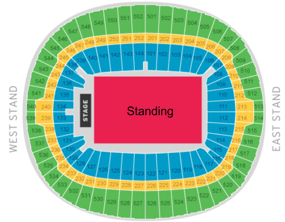 Wembley Stadium Seating Chart