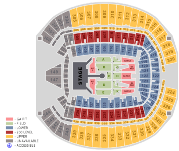 Centurylink Seating Chart U2