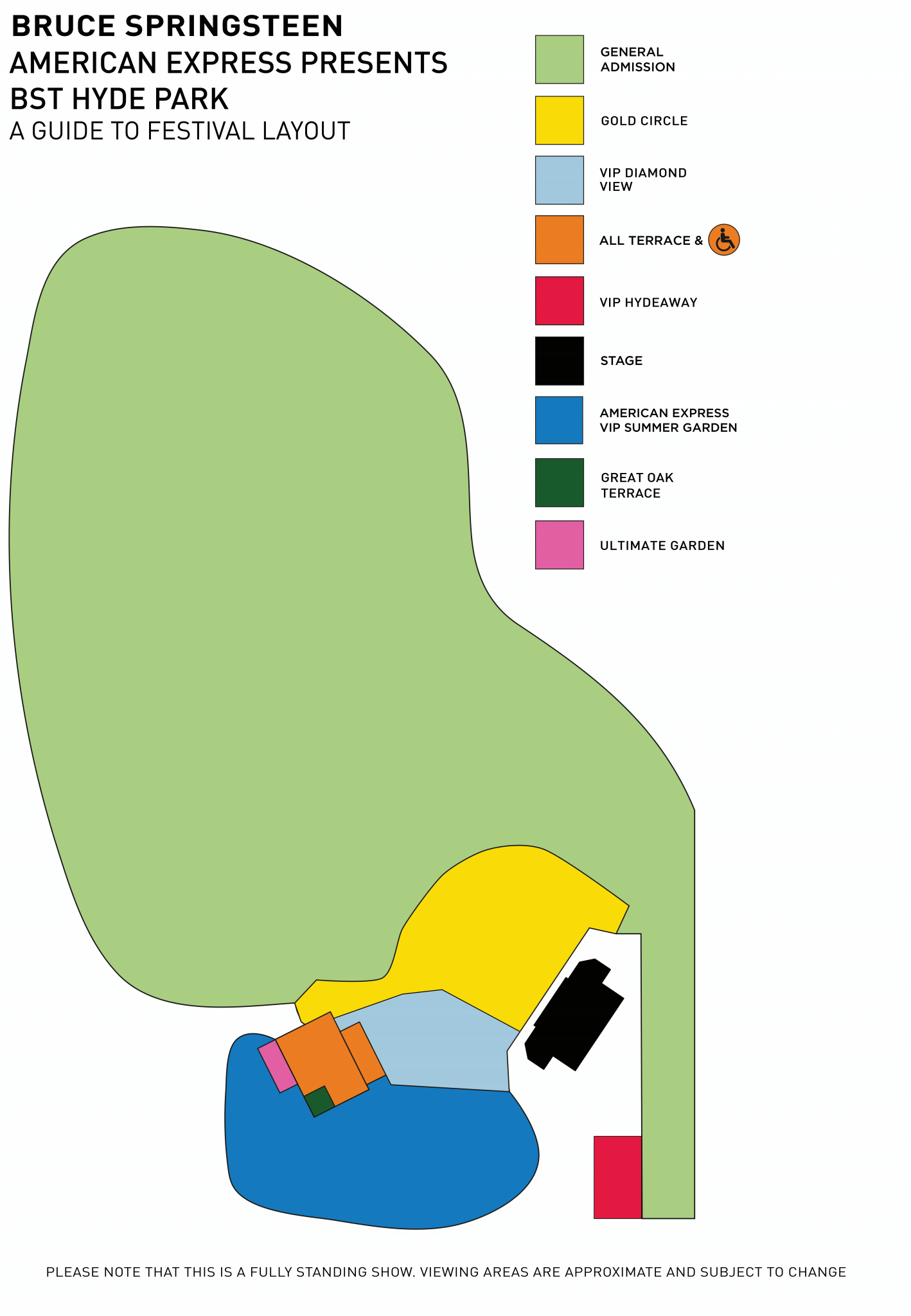 BST Hyde Park Festival Map Bruce Springsteen 2023