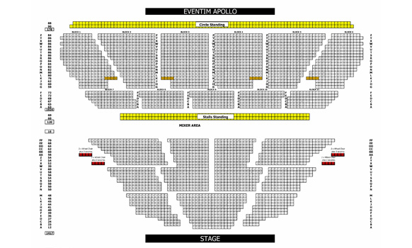 Guide To Seating Plan - Evetim Apollo Hammersith